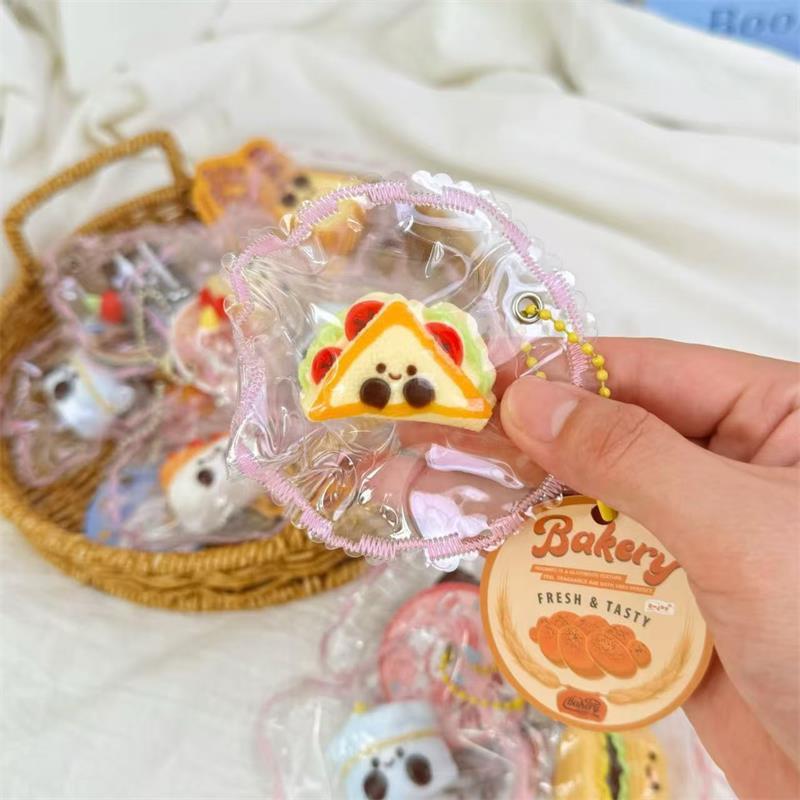 Милая Имитация Еды Тост Бургеры Торт Игрушка для Сжимания Силиконовая Игрушка для Снятия Стресса Веселая Декомпрессионная Игрушка Медленного Восстановления Брелок Подарки