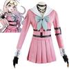 Косплей костюм Ирумы Миу из Danganronpa V3, шикарный костюм-униформа, полный комплект в розовом и белом цвете
