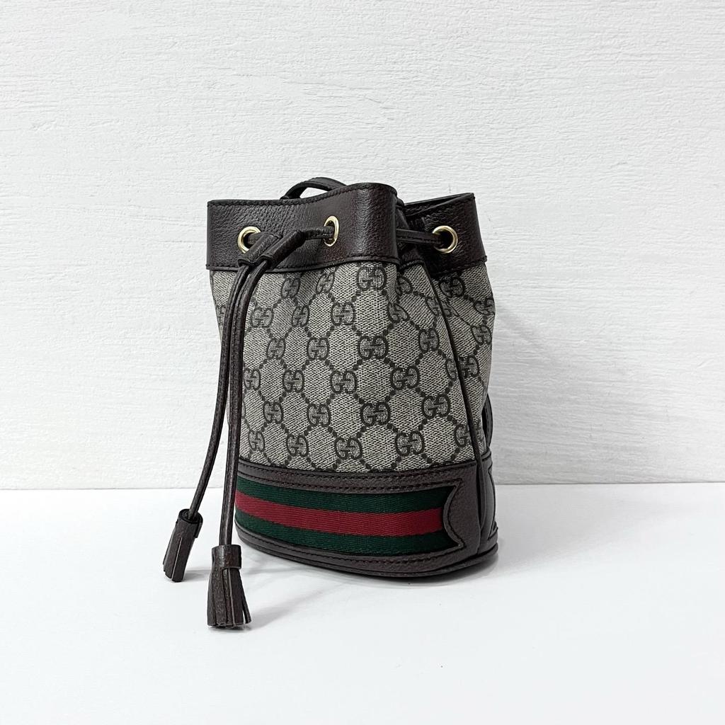 [Pre-Owned] Gucci Ophidia Mini Bucket Bag 'Beige/Ebony' - Very Good #J53HBC
