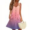 Женское летнее платье с карманом, без рукавов, сарафан с градиентным принтом