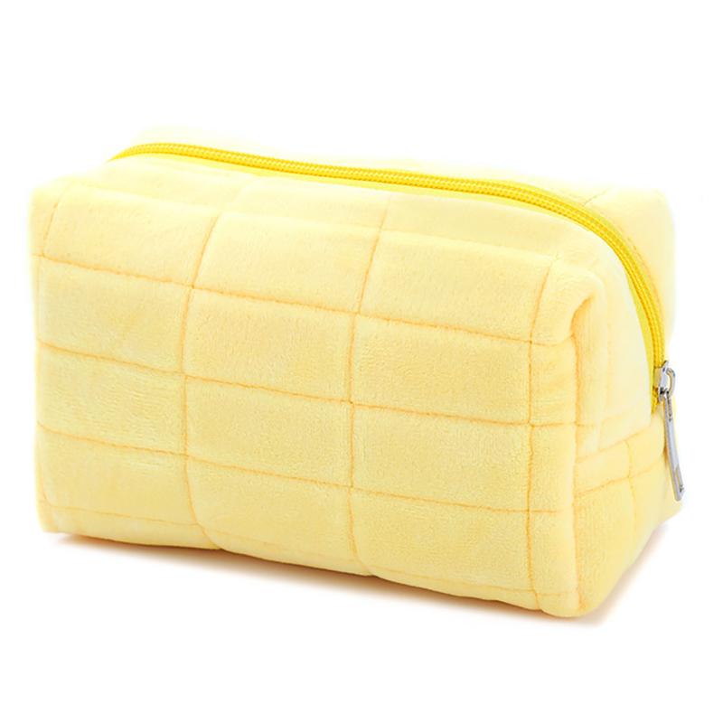 Милая меховая косметичка для женщин на молнии, большая однотонная косметичка, дорожные косметички, милая мини-сумка для туалетных принадлежностей на молнии
