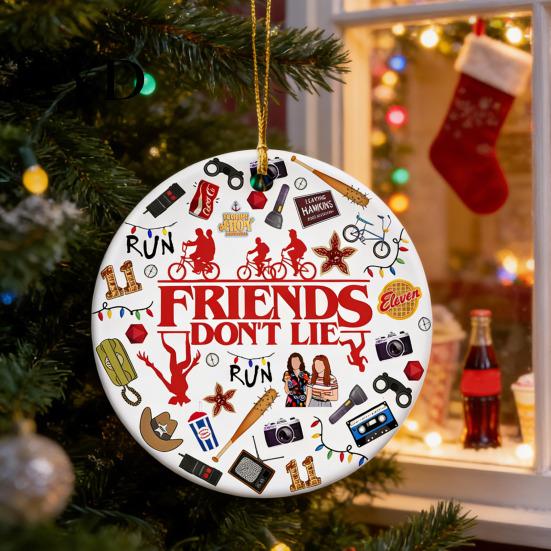 Decorative Christmas Accessory Friends Don't Lie Ornament Funny Acrylic Xmas Tree Hanging Decoration Party Holiday Gifts for Family Fans Secret Santa