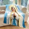 1PC Praying saintly figure Print Blanket Warm Soft Fluffy Kids and Adult Sofa Bed Throw Blanket Outdoor Travel Camping RV