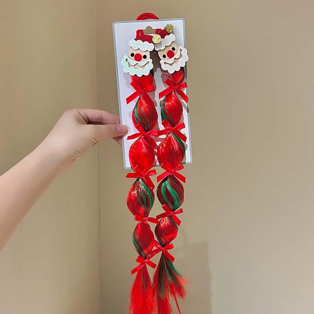 1/2pcs Christmas Tree Festive Hairpin Ornament Dress Up Bow Braid Headband  Daily Use