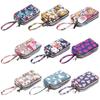 Practical Larger Capacity Key Print Canvas Bag Coin Purse Three-layer Long Wallet Female Handbag