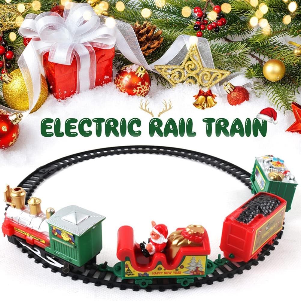 Christmas Electric Train Set for Children Electric Railway Train Set Battery Powered Santa Train Party Home Xmas Tree