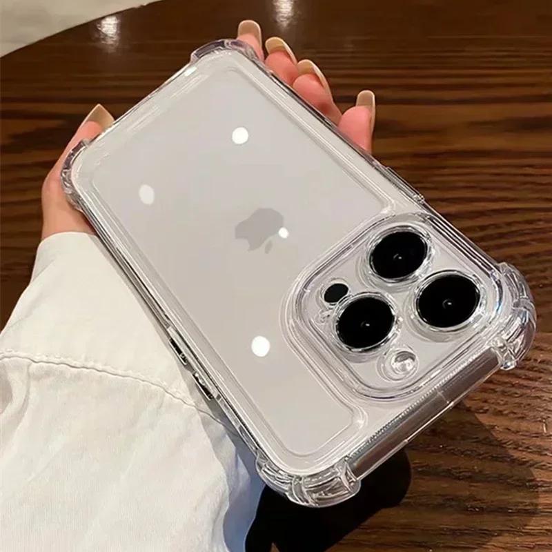 Роскошный акриловый противоударный прозрачный чехол для телефона iPhone 16 15 14 13 12 11 Pro Max X XR XS Plus Bumper Hard Clear Back Cover
