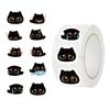 500 Pieces/roll Roll Sticker Tape Coal Ball Cat Expression Handbook Material Decorative Envelope Seal Sticker