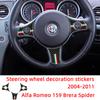 Steering Wheel Panel Decoration Patch Carbon Fiber Car Stickers For Alfa Romeo 2004-2011 Brera 159 Spider Interior