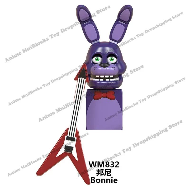 WM6074 WM6097 Сборка мини-кирпичиков FNAF Игровая фигурка Чика Фокси Медведь Бонни Кошмар Мальчик Малыш Скелет Триллер Игрушки подарок