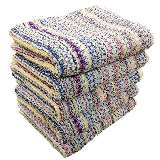 Imabari-produced leftover thread colorful stripe face towel 5-piece set