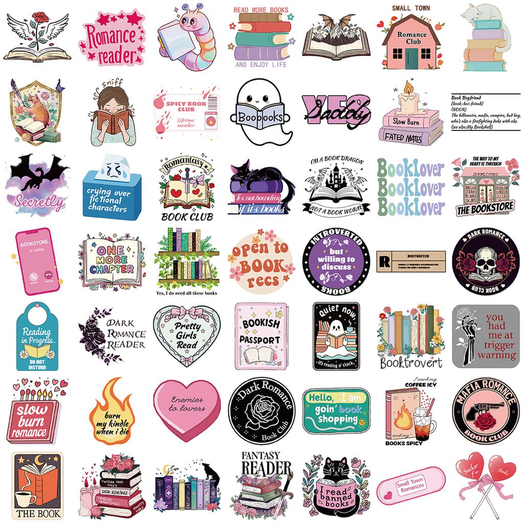 50 Cartoon Reading Graffiti Stickers Decorate Guitar Notebook Suitcase DIY Waterproof