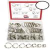 Zmart 60pcs Stainless Steel Hose Clip Hose Clamp Set Pipe Clip Hose Band Multi Size Hoop Hose Clamp Set Automotive Fixing Tool 8mm-38mm