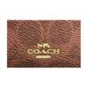 COACH Skinny Id CaseSignature Coated Canvas And Leather Card Holder Womens Brown