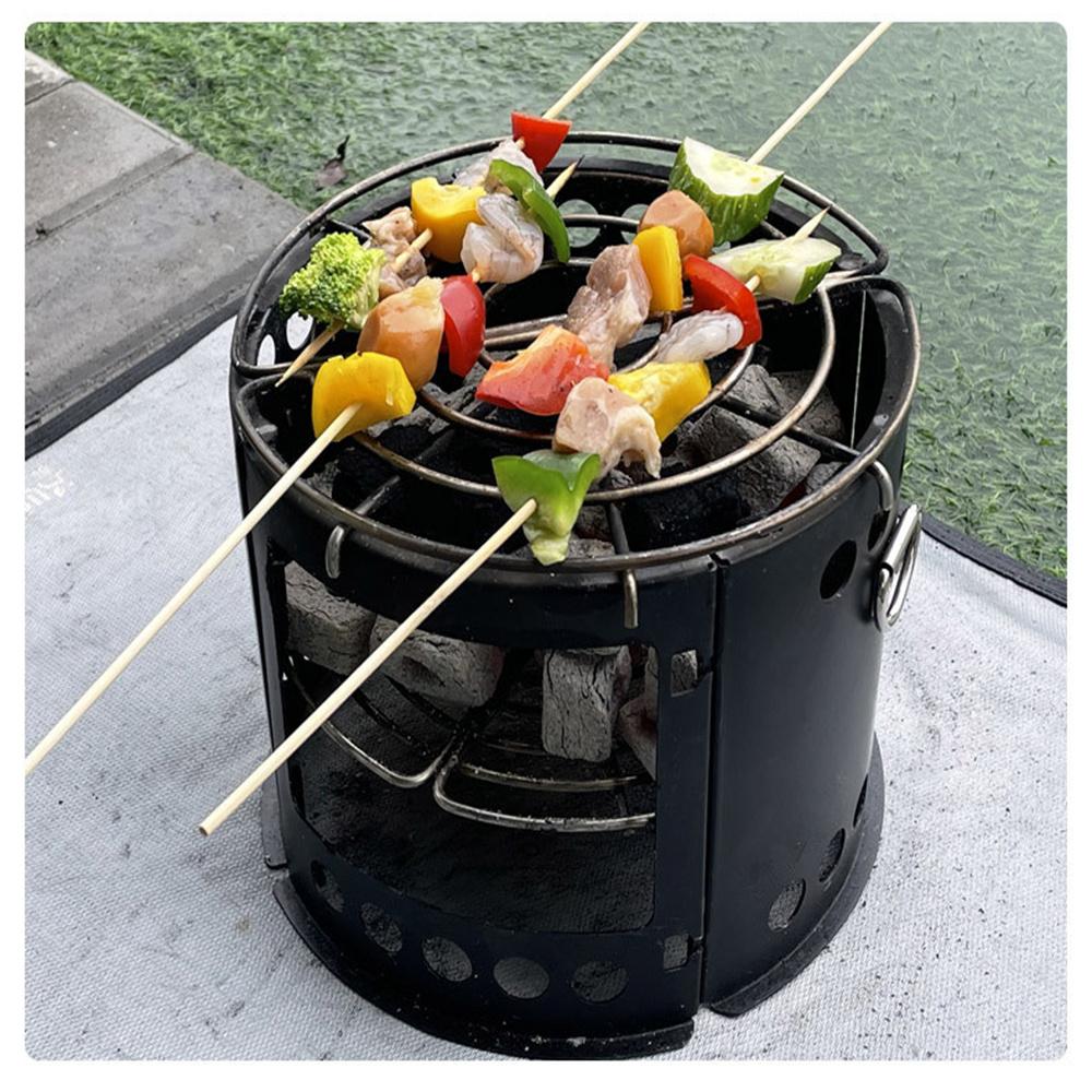 Складная портативная дровяная и угольная печь для пикника на открытом воздухе, барбекю, вечеринок