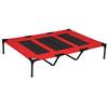 Raised Dog Bed Cooling Elevated Pet Cot With Breathable Mesh For Indoor Outdoor Use Red XX Large 122 X 92 X 23cm