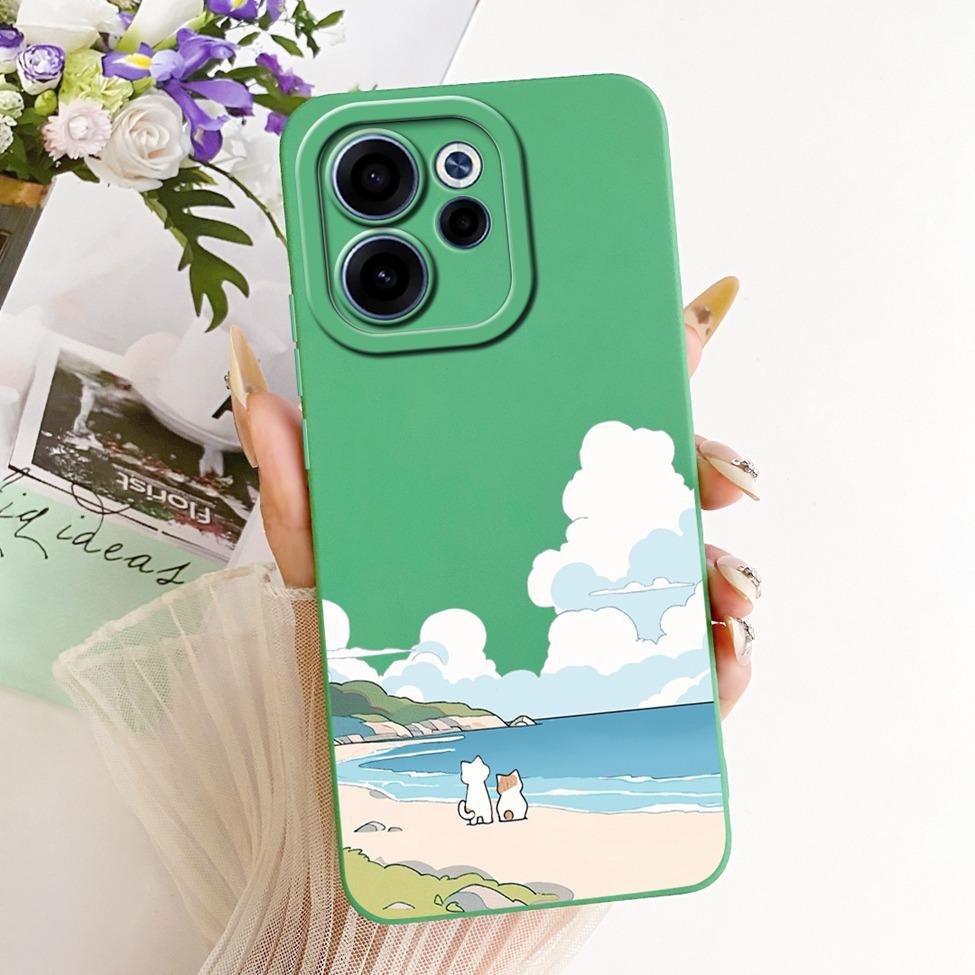 Чехол для телефона Oppo CPH2801 Для Oppo Reno 15F Силиконовый Чехол Роскошный Модный Цветы Кавайный Милый Расписной Чехол Для Oppo Reno15 F