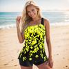 Women's Swimwear Tankini 2 Piece Swimsuit Yellow Weeping Willow Vacation Bathing Suits