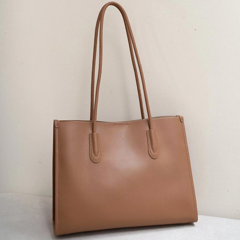 Genuine Leather Women's Bag Niche Soft Leather Tote Bag 2025 New Versatile High-end Large Capacity Cowhide Shoulder Bag Large Bag