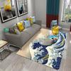Japanese-style Sea Wave Carpet Floor Mat Entrance Doormat Home for Living Room Bathroom Bedroom Soft Non-slip Absorbent Area Rug