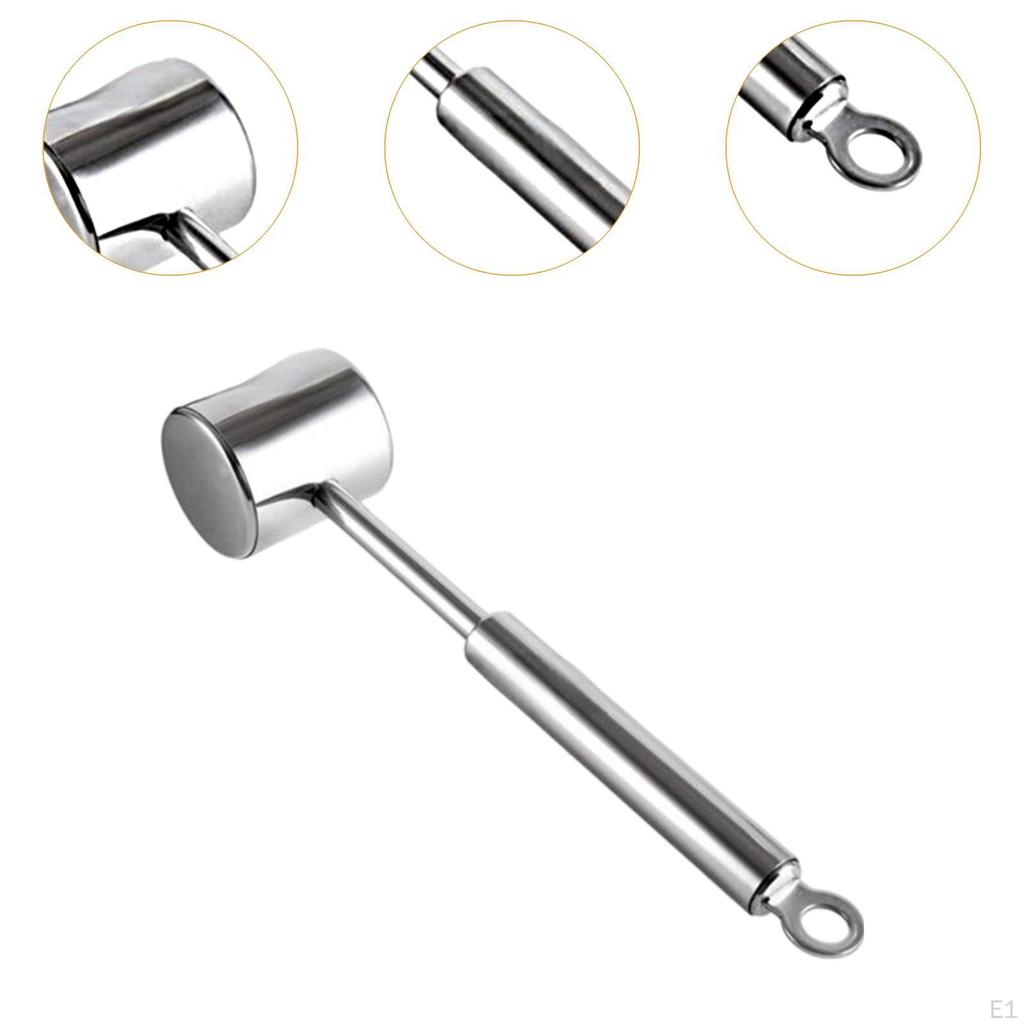 Stainless Steel Meat Hammer Food Mallet Chicken Pounder Cooking Tool Ergonomic Design