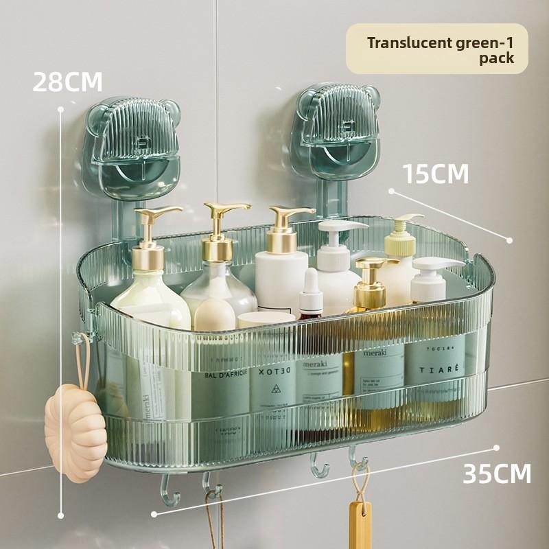 Полка на присосках, Ванная комната, Туалет, Бесшовная, Без сверления, Легкая роскошь, Косметика, Туалетный столик, Настенный ящик для хранения.