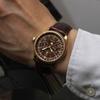Watch Moon Phase Multi Calendar 5 ATM Water Resistant Business Formal Leather Belt Limited Model Pink Gold Brown [Salvatore Mara] Men's SM24110-PGBR