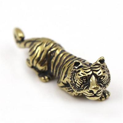 2 шт. 3D Мини Тигр Литье Животное Фигурка Ретро Стиль Металлическая Скульптура Дом Офис Комната Настольное Украшение Орнаменты Подарок