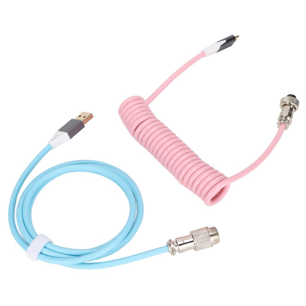 Спиральный кабель для клавиатуры, интерфейс Type-C, пружинная вращающаяся линия, тонкая работа, легкий, портативный, спиральные кабели