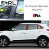 Для Hyundai IX25 Creta 2015- Защитные наклейки-полоски из ПК черного цвета для декора средней стойки двери и окна автомобиля