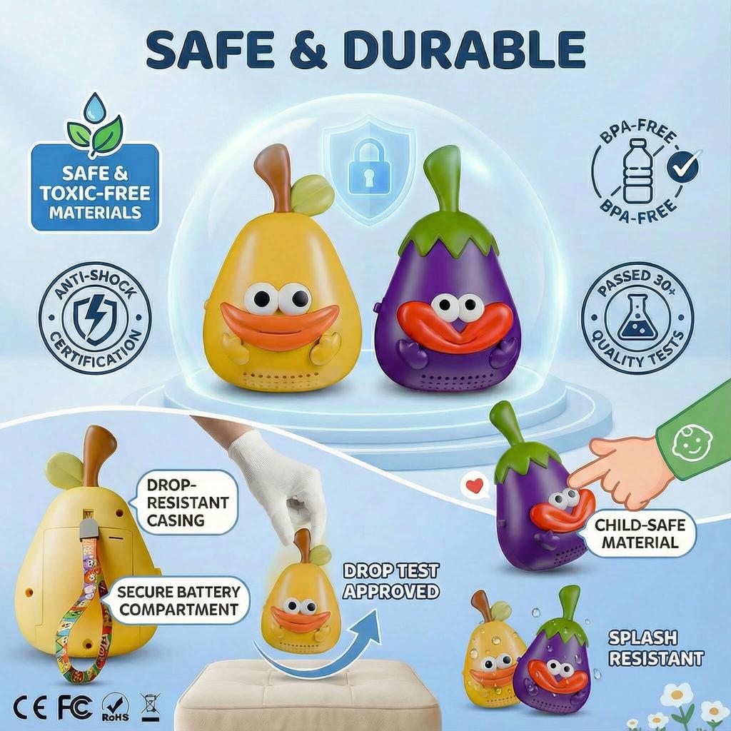 Walkie Talkies Toys for Kids: Fruits Toys 2 Pack Birthday Gifts for 3-12 Year Old Girls Boys, Camping Outdoor Games, Christmas