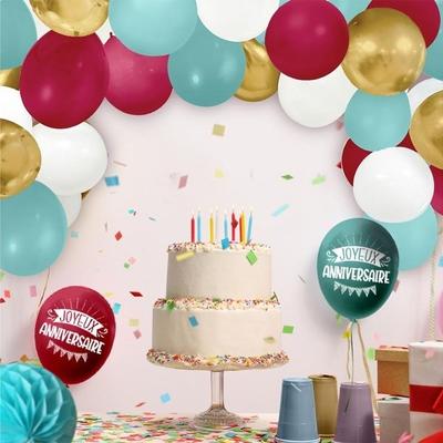 Комплект арки: 40 цветных шариков, 1 лента длиной 3 метра.