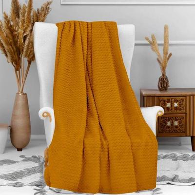 Плед из микрофибры 120х160 см COCOONING горчичный, Soleil d'Ocre