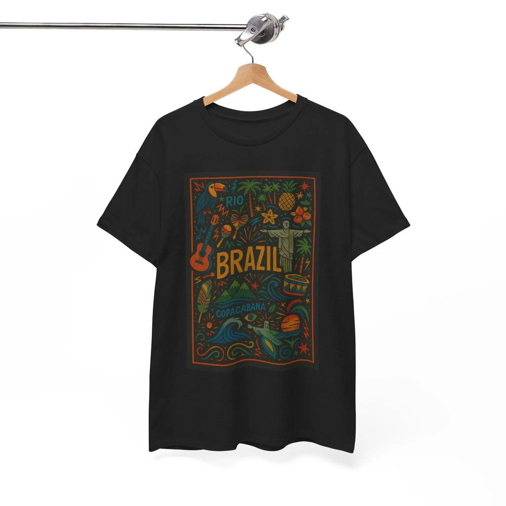 Brazilian Pattern Tshirt Rio Carnival Unisex Tshirt Unisexs Tshirt Summer Pure Cotton Unisex Casual Fashion Tshirt