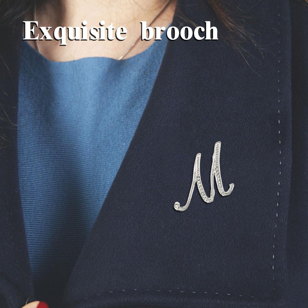 English Letter Brooch With Water Filled Diamond Alloy Chest Flower, Clothing Accessory Pin