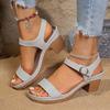 Fashion Shiny Sequins High Heel Sandals Women Fashion Back Strap Square Sole Sandal Female Non Slip Weightlight Open Toe Sandalias Mujer