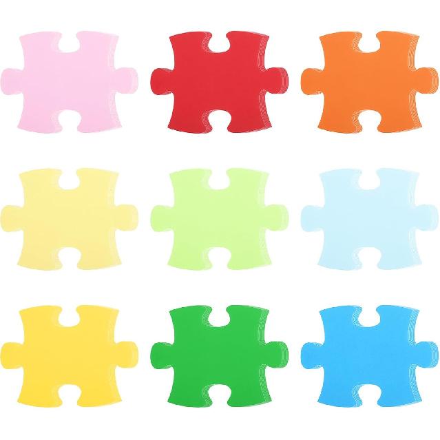 PATIKIL Puzzle Cutouts, 108 Pack Paper Puzzle, Colorful Puzzle Cutout for Classroom Decoration DIY Craft Project, Assorted Colors