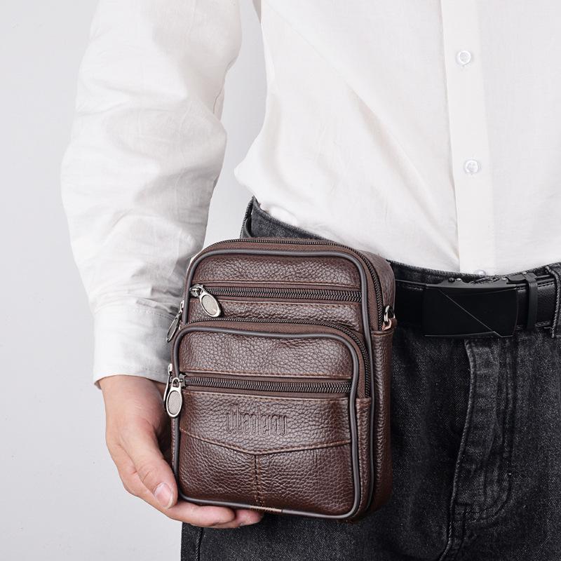 Men's Genuine Leather Crossbody Shoulder Bags Tote Business Man Messenger Bag Leather Bags fanny pack