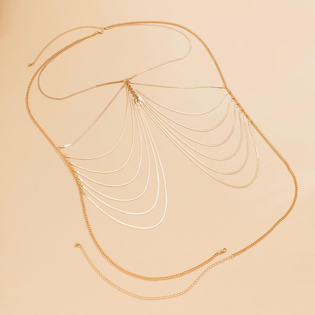 Casual Holiday Style Women's Sexy Chest Chain Bikini Necklace Geometric Chain Tassel Body Chain