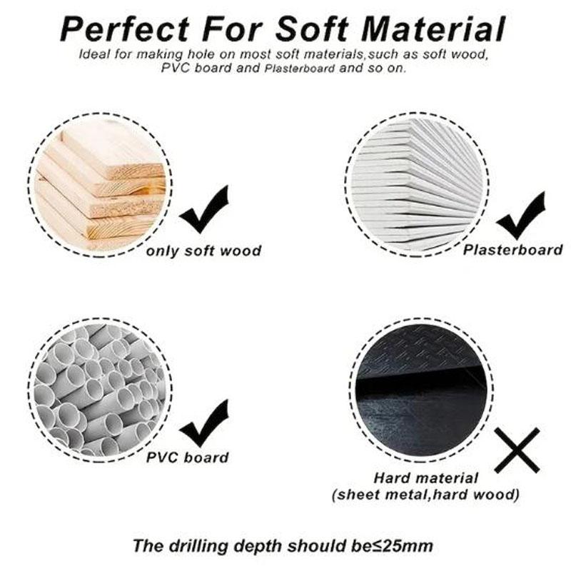 Hole Saw Kit Durable Carbon Steel Metal Circle Power Drill Hole Cutter for Wood PVC and Plastic