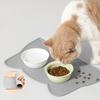 Пищевой силиконовый коврик для кошек Защита от грязи Легко чистить Коврики под миски для кошек и собак Водонепроницаемый и непротекаемый Нескользящий коврик Товар для питомцев