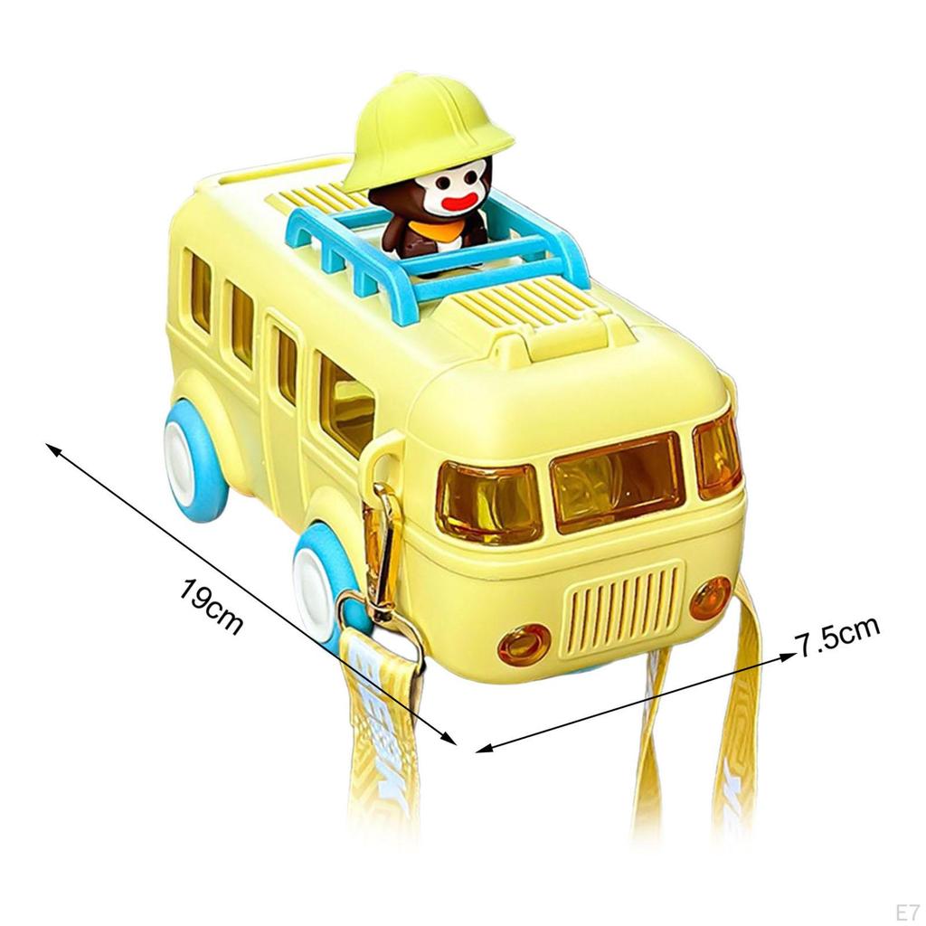 Симпатичная бутылка для воды в форме автобуса с плечевым ремнем, бутылки для девочек, чашка для школы кемпинга