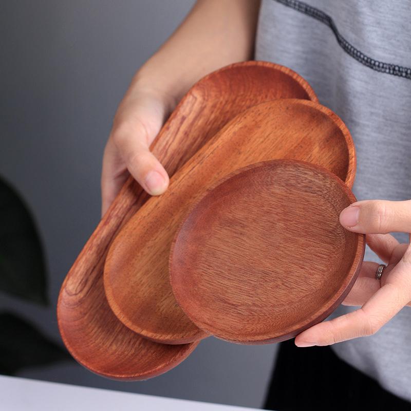 Wooden Tray Ins Style Small Wooden Tray Rectangular Dinner Plate Cake Bread Coffee Tea Set Solid Wood Plate Tray