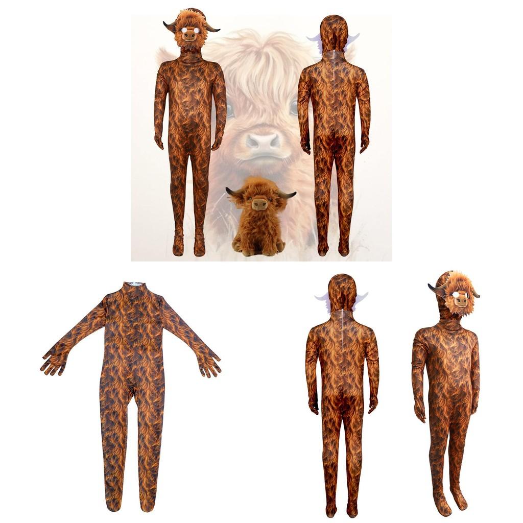 Scottish New Zealand Cow Cosplay Bodysuit Stage Performance Outfit Halloween