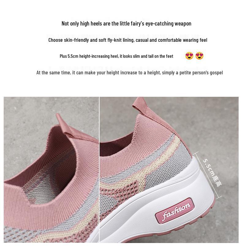 Женские европейские и американские слипоны на толстой подошве, увеличивающие рост, повседневные