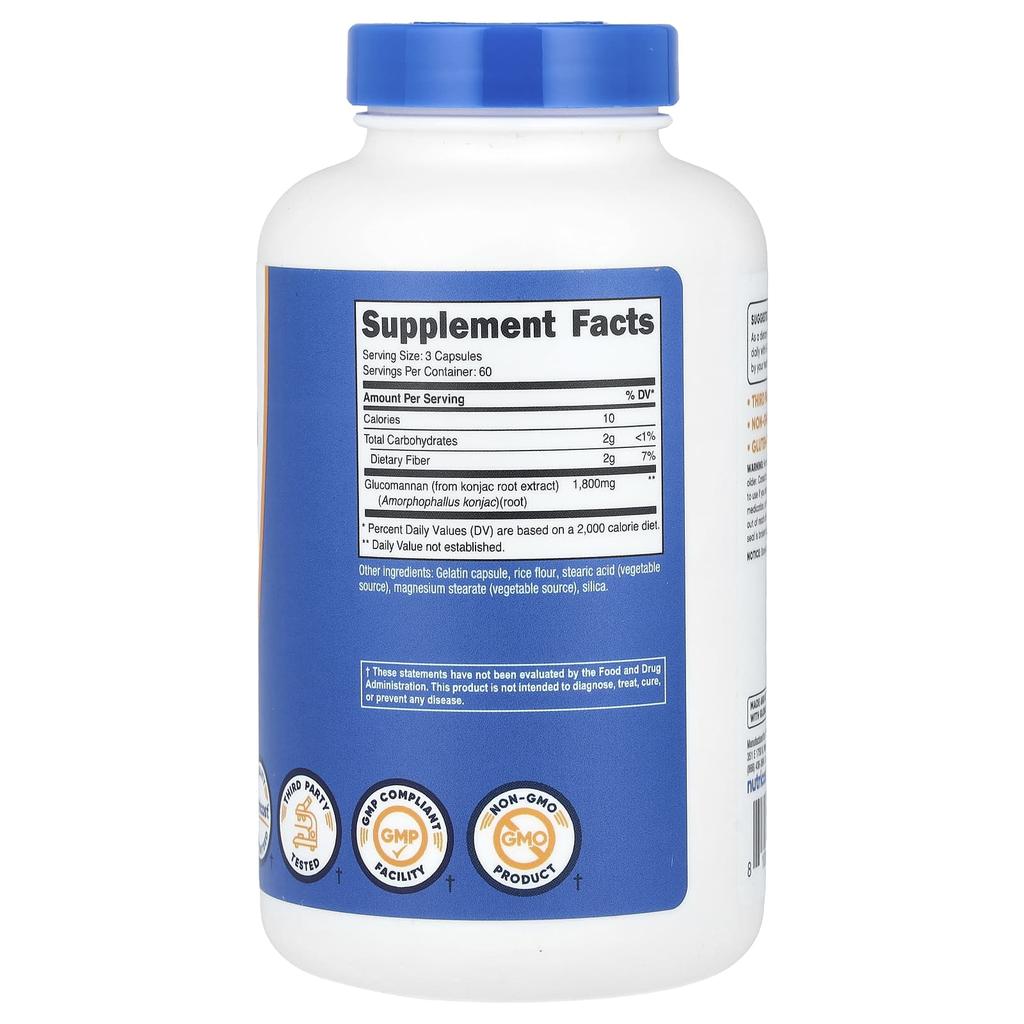 Глюкоманнан Экстракт корня конжака, 180 капсул (600 мг на капсулу)
