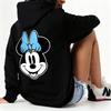 Vintage Disney Minnie Mouse Print Hoodie Women Cartoon Graphic Pullover Casual Streetwear Cotton Sweater Spring Autumn Fashion