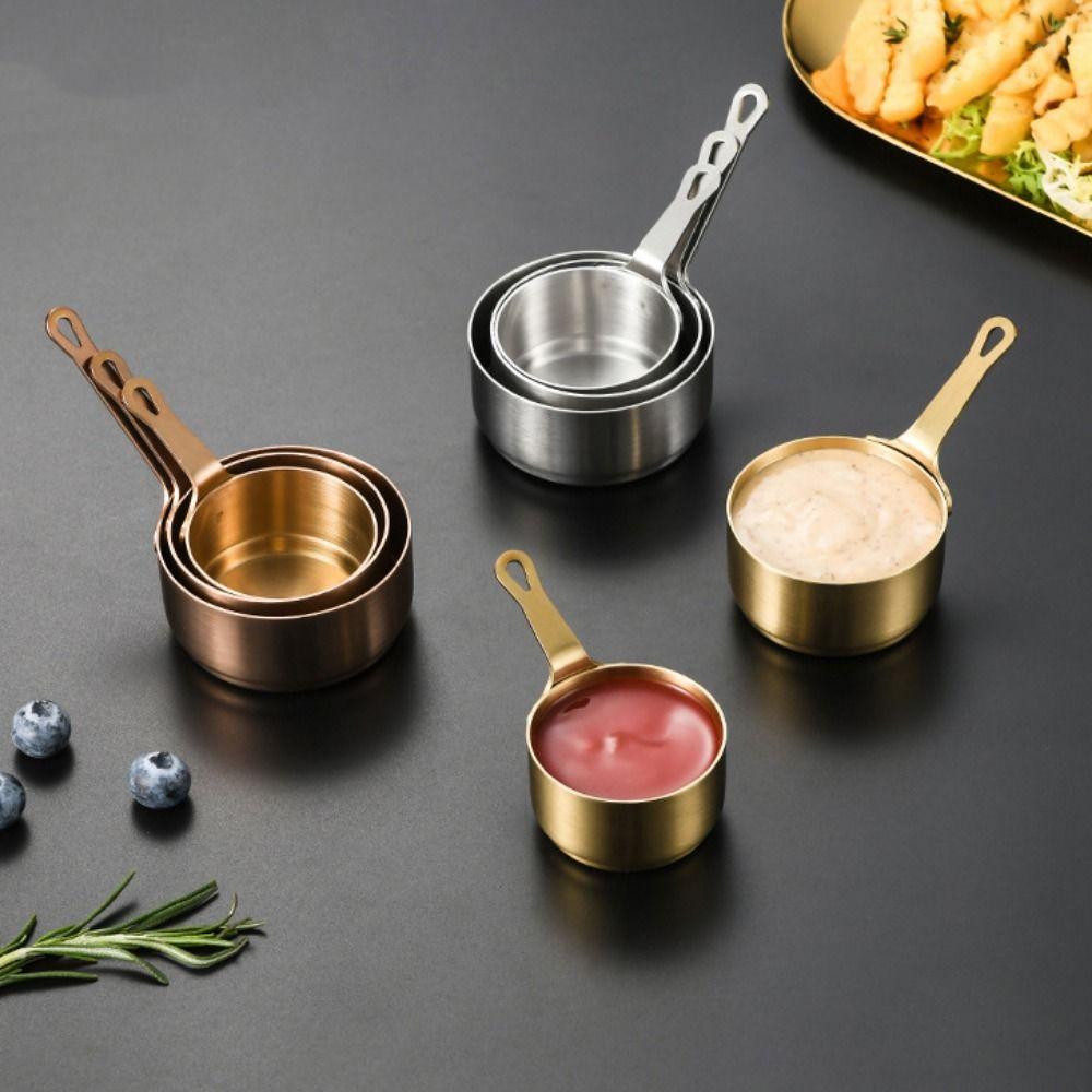 Stainless Steel Sauce Dipping Bowl Non-rust Mini Sauce Pan Measuring Cup Sauce Cup Restaurant
