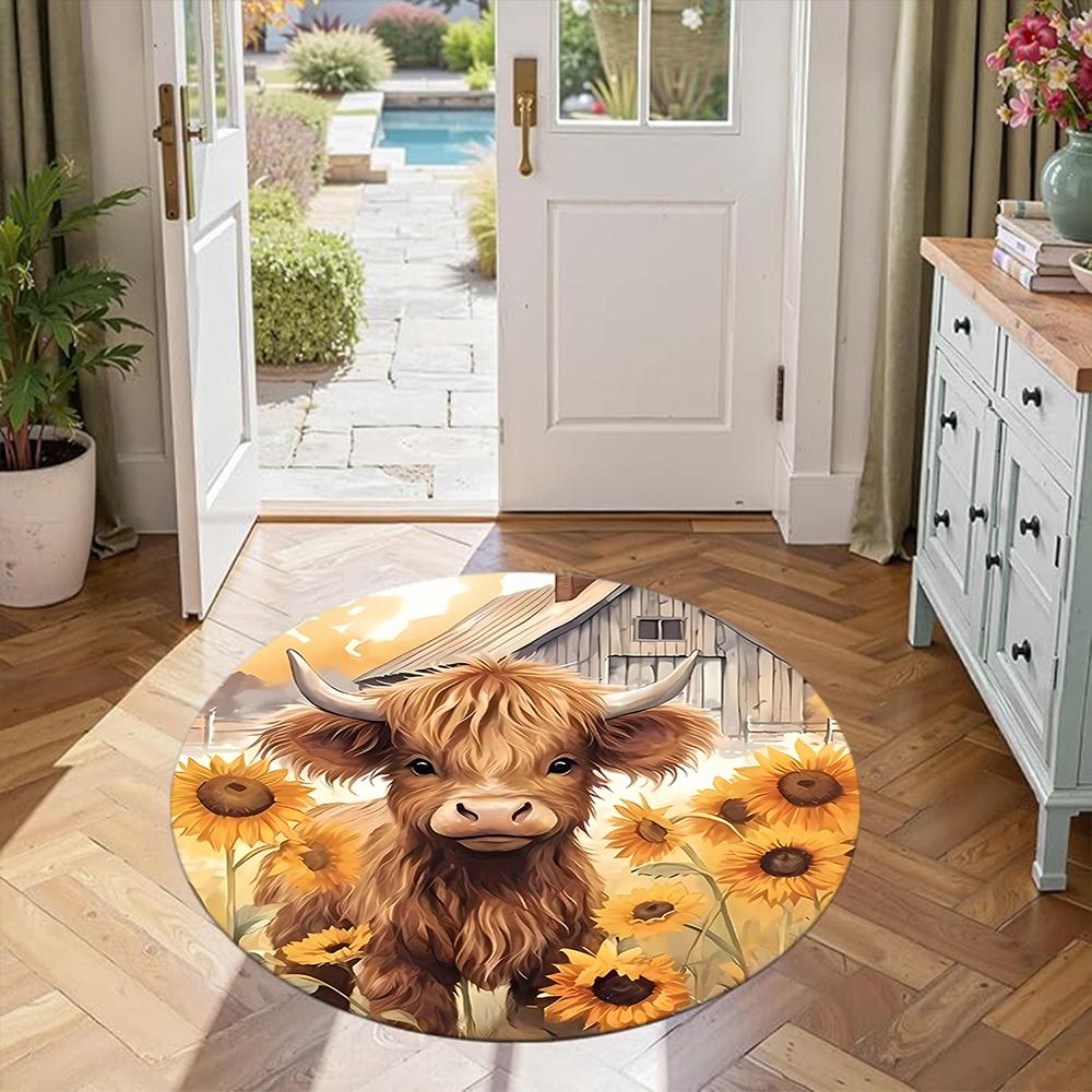 Yak Round Office Rug Suitable for Decorate room Playrooms Study room Living Rooms Antislip Round Carpet Decorate Offices