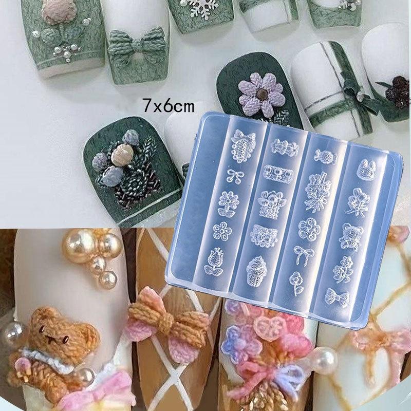 3D Фруктовый силиконовый молд для ногтей Сладкие лепестки цветов Ногти феи Шаблоны DIY Декор для нейл-арта Шаблон для маникюра для нейл-шармов